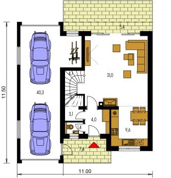 Imagen duplicada | Plano de planta de la planta baja - PREMIER 203